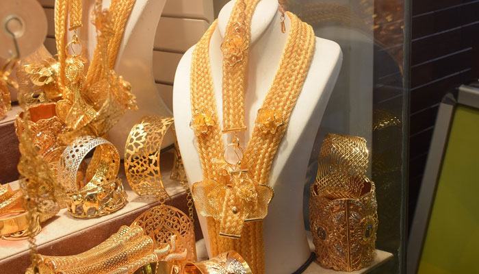 An undated image of gold jewellery displayed at a store. — Pixabay