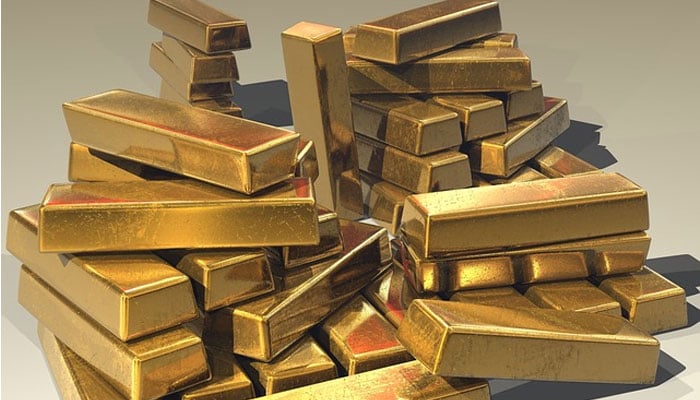 An undated image of gold bars. — Pixabay