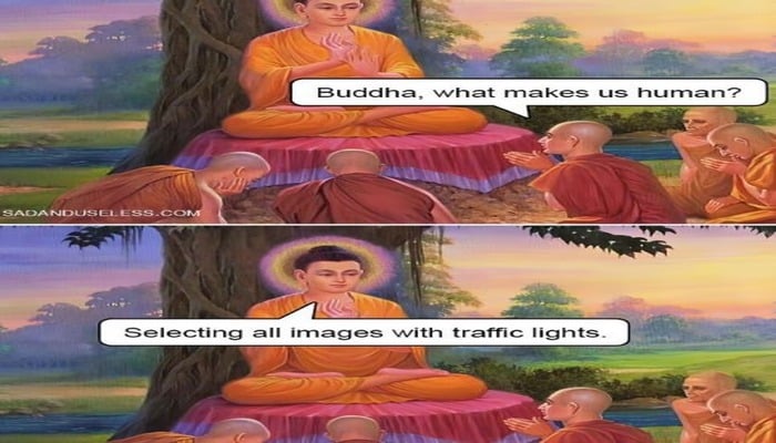 A still image of a meme related to CAPTCHA. — X