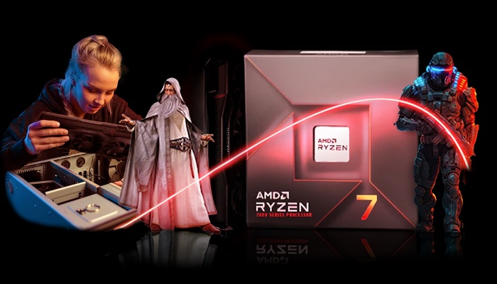 The image is an AMD Ryzen 7 ad. — AMD