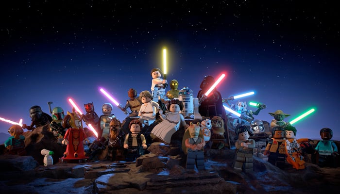 A undated image of Lego Star Wars: The Skywalker Saga characters on a poster. — LEGO