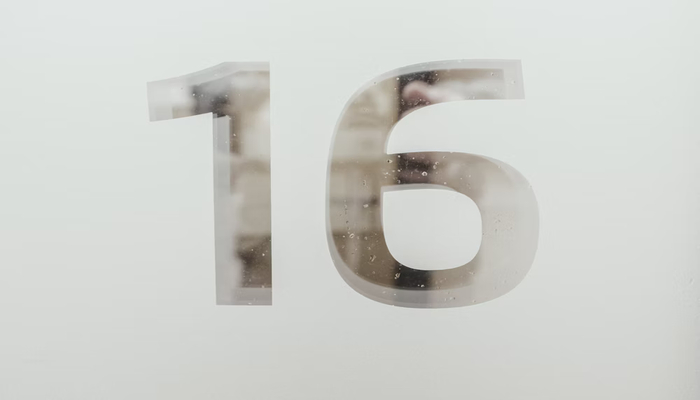 An undated image displaying 16 in text. — Unsplash