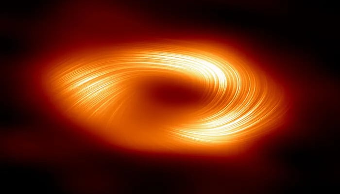 An undated image showcasing the polarised view of the Milky Way black hole. — Business Insider