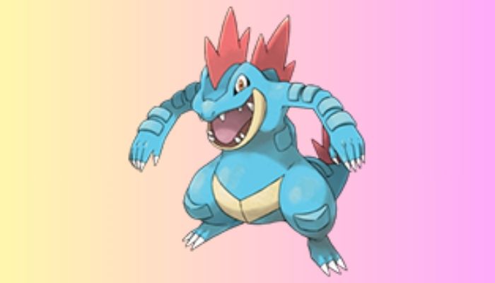 The image shows Feraligatr from Pokemon Scarlet and Violet. — Pokemon.com