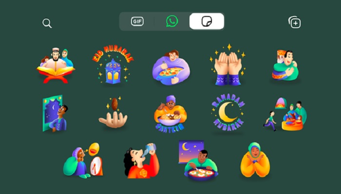 The image shows different WhatsApp Eid stickers. — Press Release