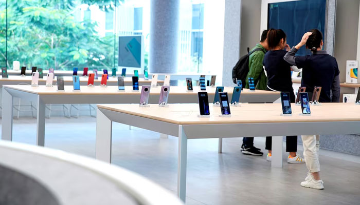 Smartphones are displayed in Huaweis first global flagship store in Shenzhen, Guangdong province, China October 30, 2019. — Reuters