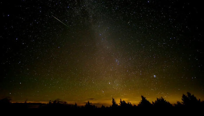 An undated image showcasing the annual Perseid meteor shower. – NASA