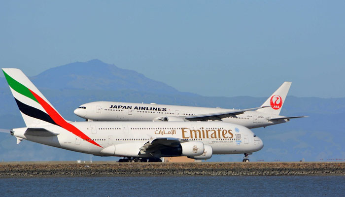 An undated image of Emirates planes. — Pixabay