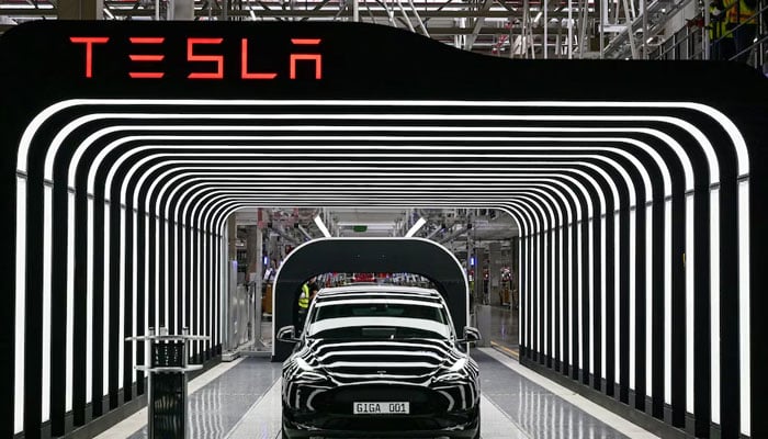Model Y cars are pictured during the opening ceremony of the new Tesla Gigafactory for electric cars in Gruenheide, Germany, March 22, 2022. — Reuters