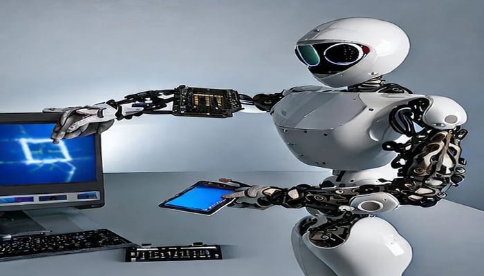 An undated image showing AI robot. — Britannica