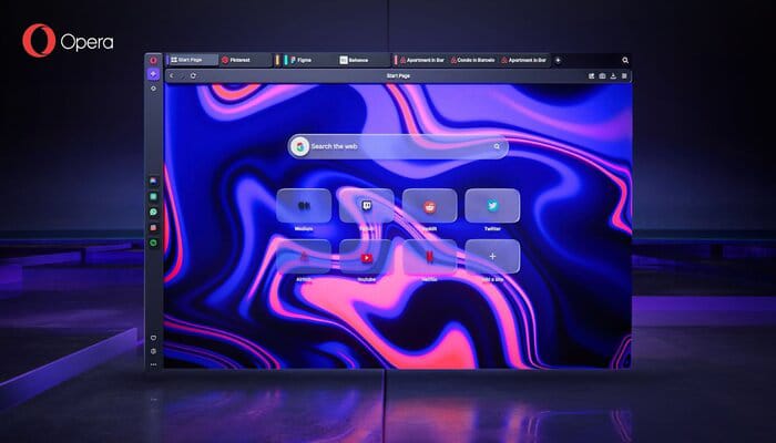 An undated image showing Opera browser interface. — Opera