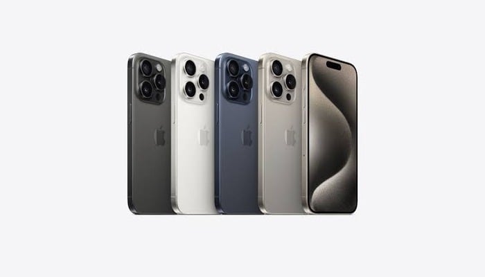 An undated image of iPhone 15 variants. – Apple
