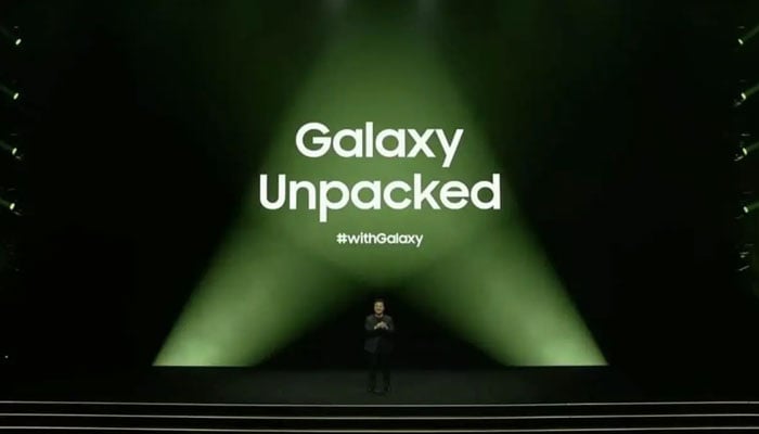 An undated image of Galaxy Unpacked held in January 2024. —