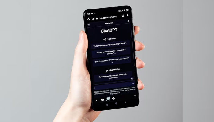 An undated image of ChatGPT home screen displayed on a mobile phone. — Freepik