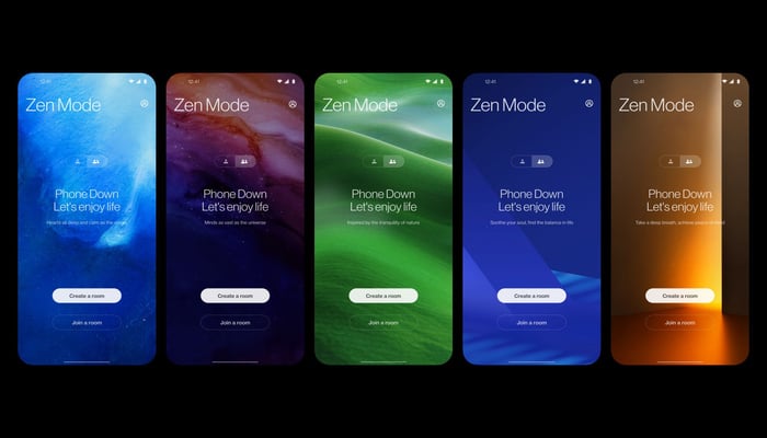 An undated image displaying Zen Modes UI. — Oneplus