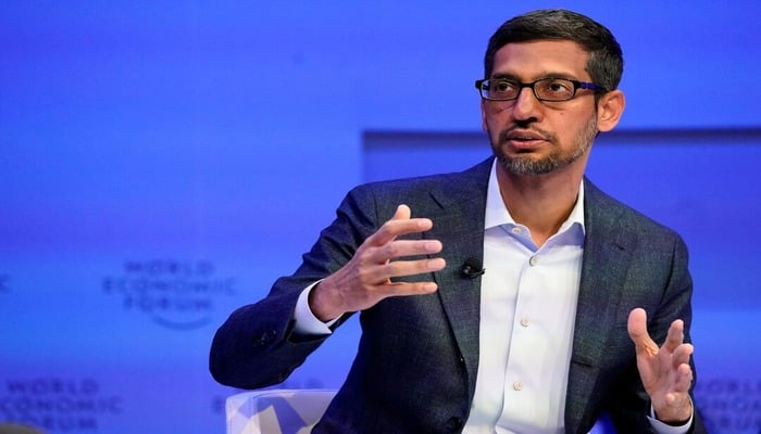 Sundar Pichai, Chief Executive Officer of Alphabet, at the 50th World Economic Forum in Davos, Switzerland, January 22, 2020. —Reuters