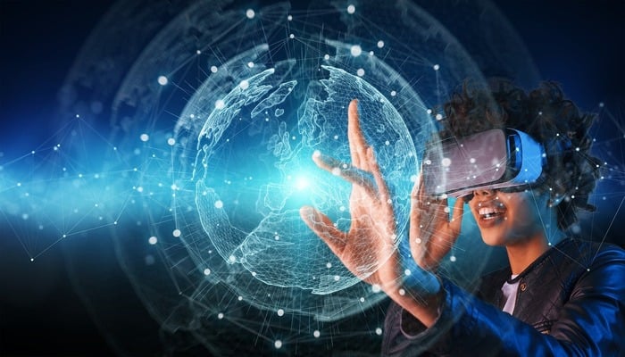 An undated image of a person using metaverse technology. — Pixabay
