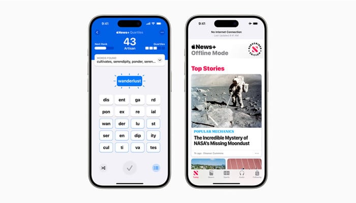 An undated image of Quartile and News+ on phones. — Apple