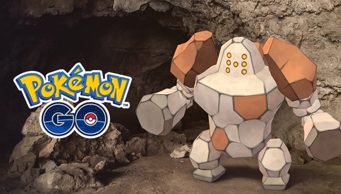 An undated image of the legendary Pokémon Regirock poster. — Pokémon GO