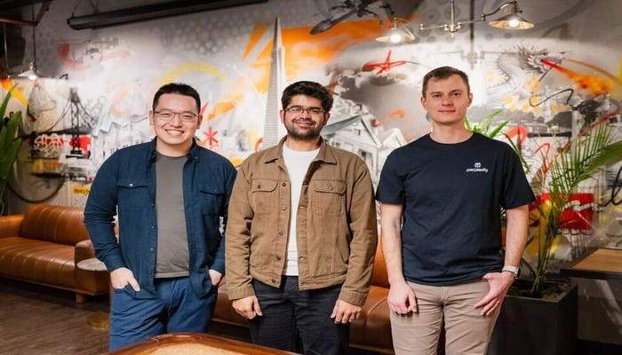 The founders of Perplexity Johnny Ho, Aravind Srinivas and Denis Yarats, left to right. — Perplexity