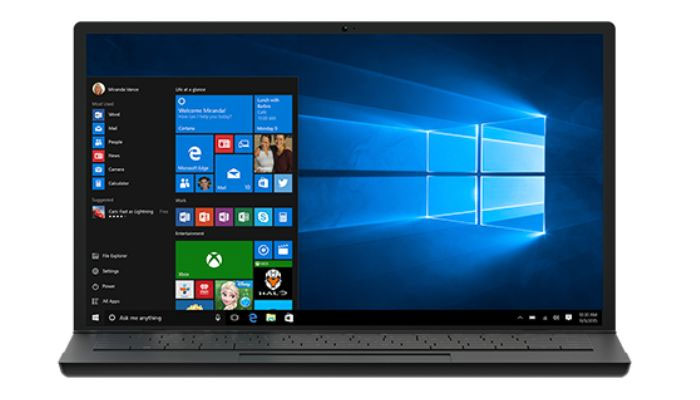 An undated image of a laptop running on Windows 10. — Microsoft