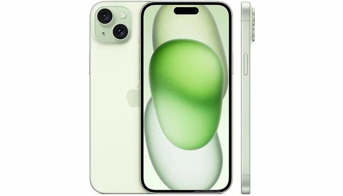 An undated image of iPhone 15 Plus. —Apple
