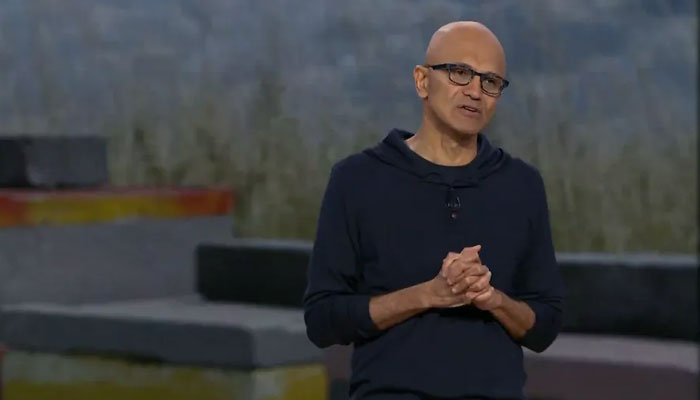 Microsoft CEO Satya Nadella addressing the keynote at Microsoft Build 2024 on May 21, 2024. — YouTube/@Microsoft