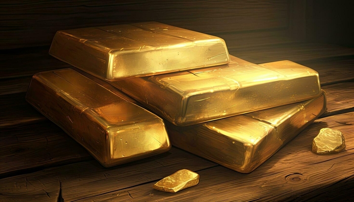 An undated image of gold bars. — Vecteezy