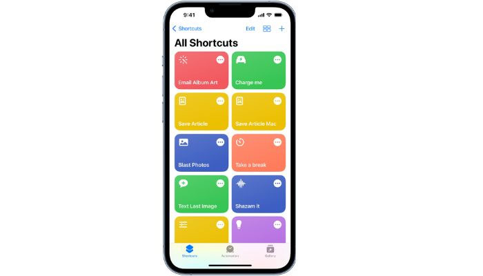An undated screengrab of iPhone shortcut screen. — Apple Support