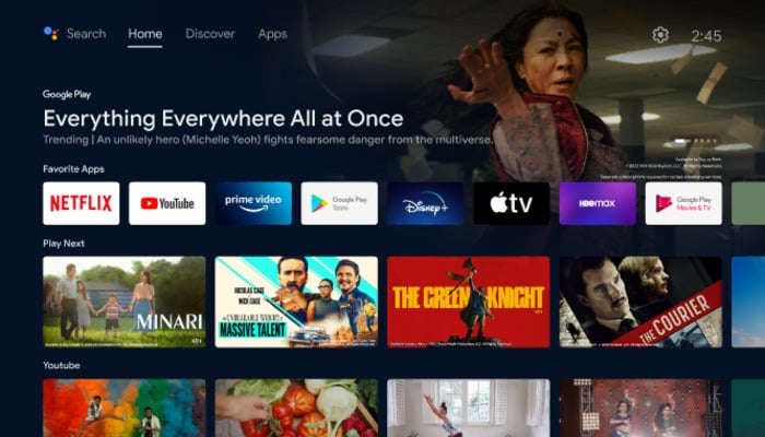 An undated image of Android TV apps. — Android