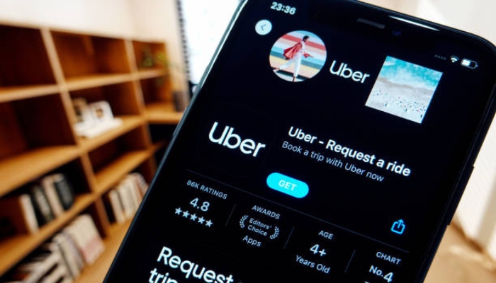 An undated image of the Uber app as seen from the Apps Store. — Getty Images