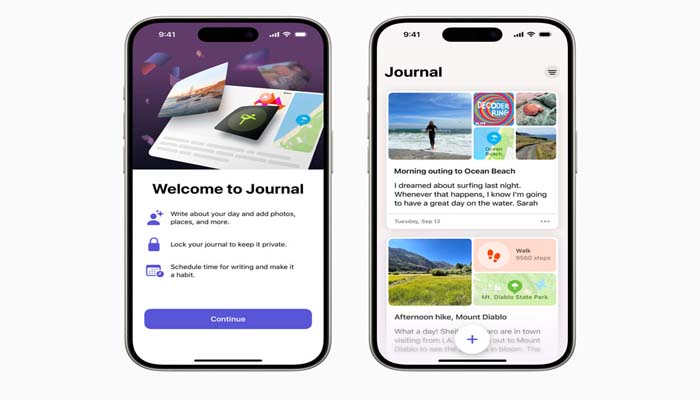 An undated image of Apple Journal app. — Apple