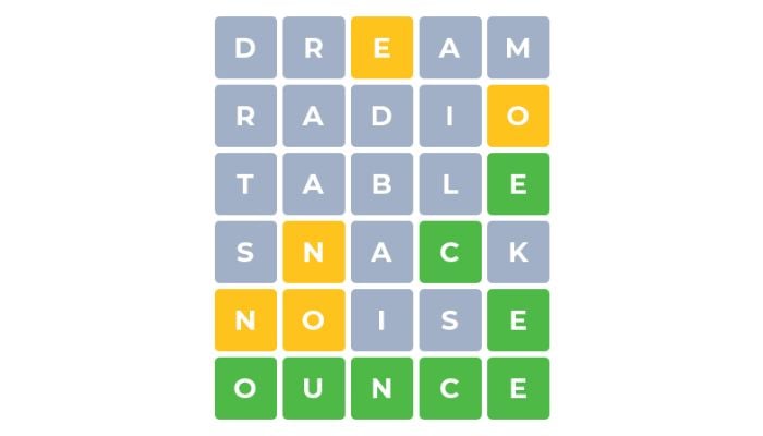 An undated image of the Wordle game. — Wordlegame