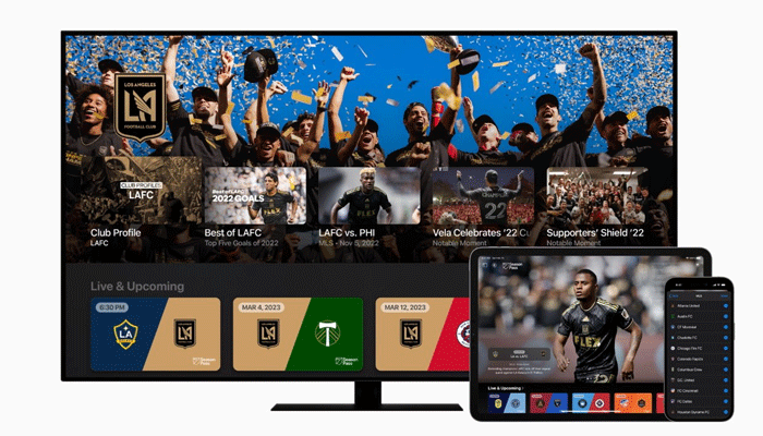 An undated image showing MLS Season interface on Apple devices. — AppleInsider
