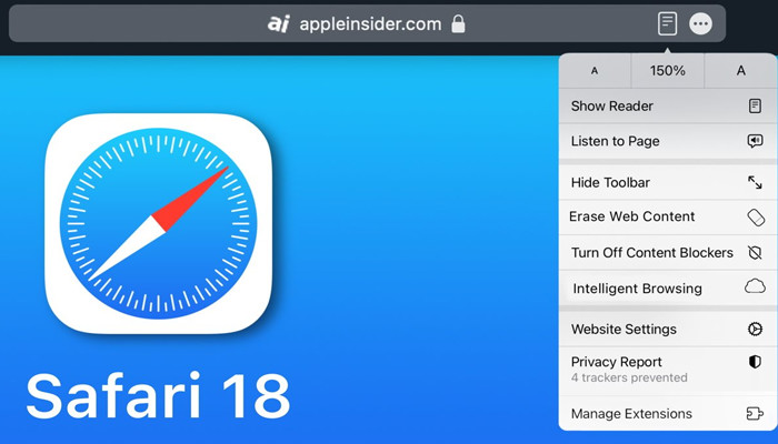 An undated image of Safari 18. — AppleInsider