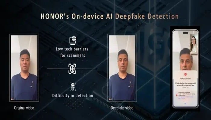 An undated image of HONORs Deepfake Detection feature. — HONOR