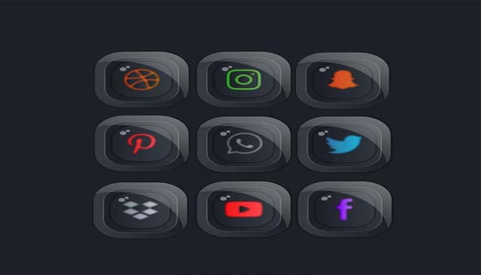 An undated image of dark mode icons. — Freepik