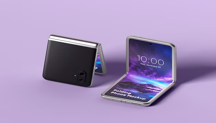 An undated, representational image of foldable phones. — Freepik