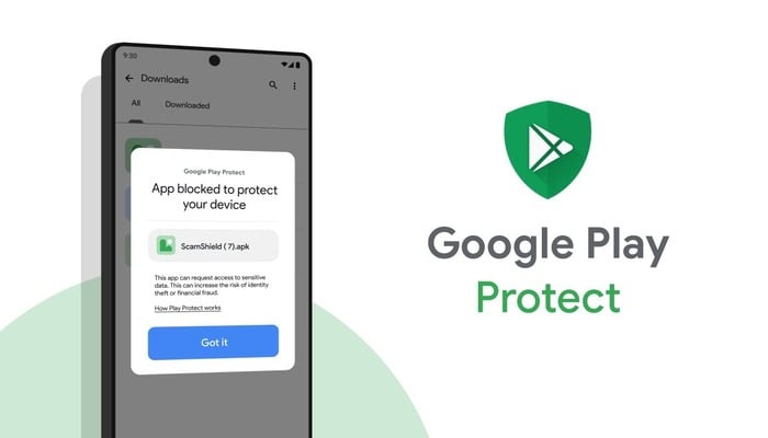 A representational image of the Google Play Protect feature. — Android Developers/ Youtube