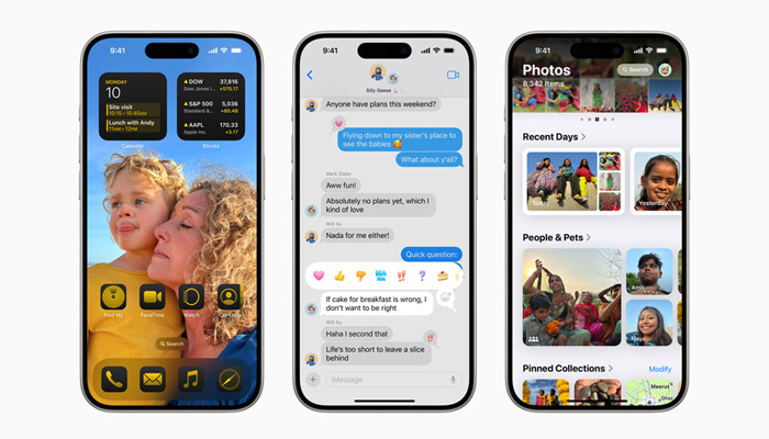 An undated image showing the iOS 18 interface. — Apple
