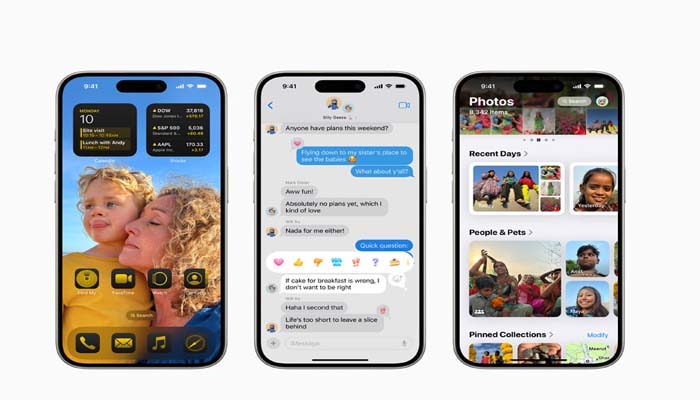 An undated image of iOS features. — Apple