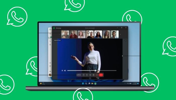 An undated image of WhatsApp screen-sharing feature. — WhatsApp/Canva