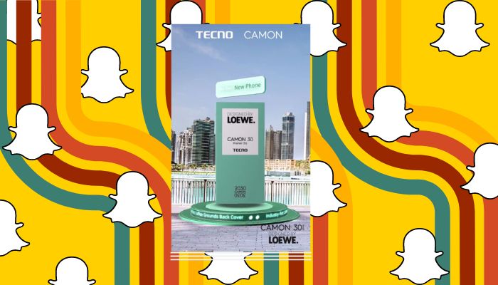 An undated image of the CAMON 30 Series lense on Snapchat. — Snapchat/Canva