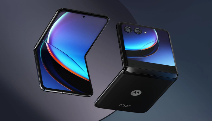 An undated image of a foldable Motorola phone. — Motorola