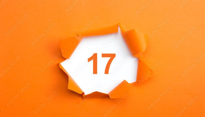 An undated image displaying 17 in text. — Adobe Stock