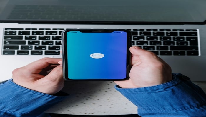 An undated image of Canva open on a phone. — Pexels