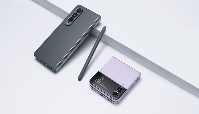 An undated image of Samsung Galaxy Z Flip 4 and Fold 4. — Samsung Newsroom