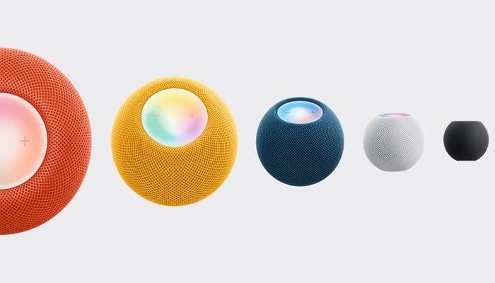 An undated image of the HomePod mini. — Apple