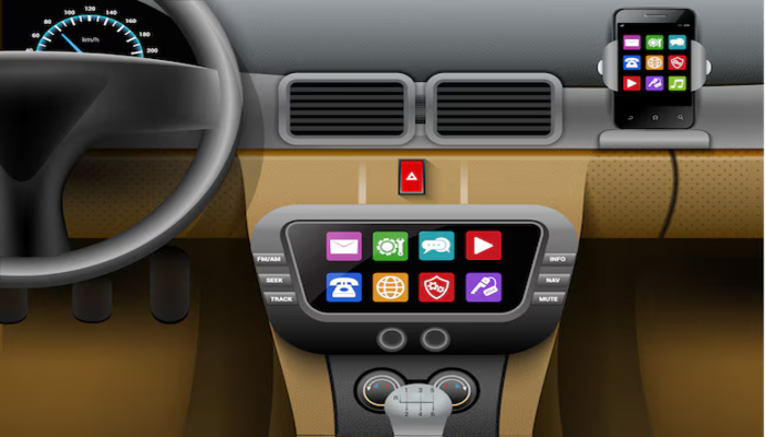 An undated illustration of cars infotainment screen. — Freepik