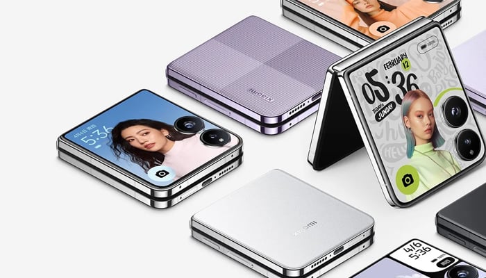 An undated image showing Xiaomi Flip smartphones. — Xiaomi